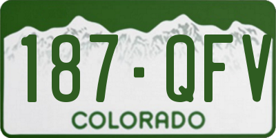 CO license plate 187QFV