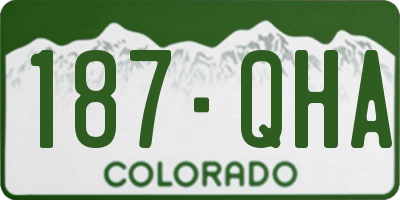 CO license plate 187QHA