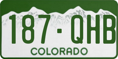 CO license plate 187QHB