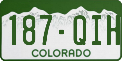 CO license plate 187QIH