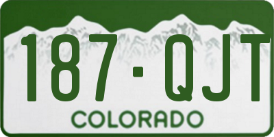 CO license plate 187QJT