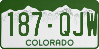 CO license plate 187QJW