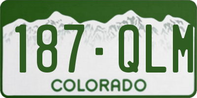 CO license plate 187QLM