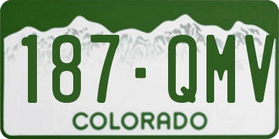 CO license plate 187QMV