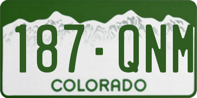 CO license plate 187QNM