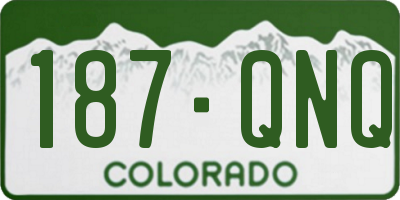 CO license plate 187QNQ