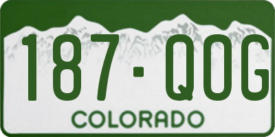 CO license plate 187QOG