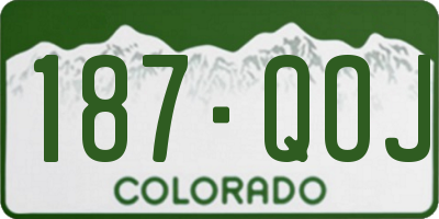 CO license plate 187QOJ