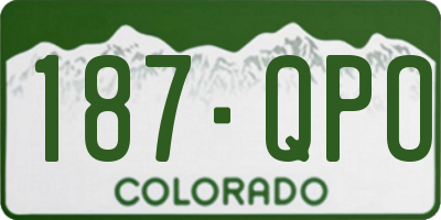 CO license plate 187QPO