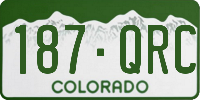 CO license plate 187QRC