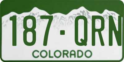CO license plate 187QRN