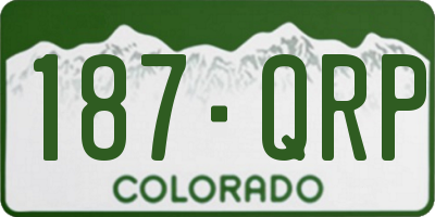CO license plate 187QRP