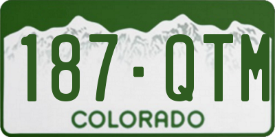 CO license plate 187QTM