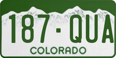 CO license plate 187QUA