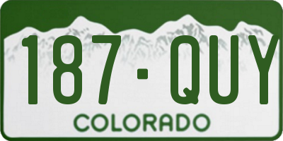 CO license plate 187QUY