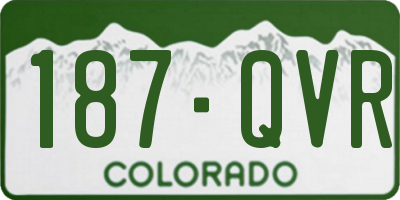 CO license plate 187QVR