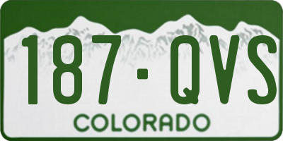 CO license plate 187QVS