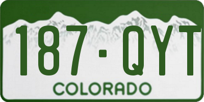 CO license plate 187QYT