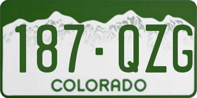 CO license plate 187QZG