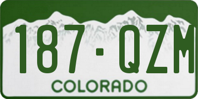 CO license plate 187QZM