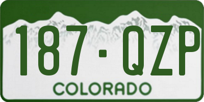 CO license plate 187QZP