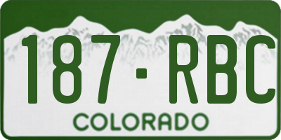 CO license plate 187RBC