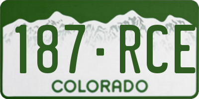 CO license plate 187RCE