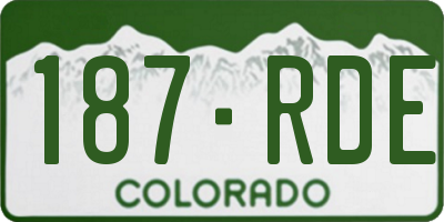 CO license plate 187RDE