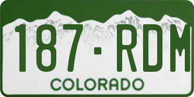 CO license plate 187RDM