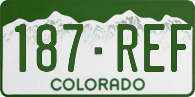 CO license plate 187REF