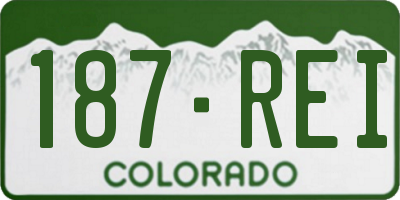 CO license plate 187REI