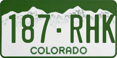 CO license plate 187RHK