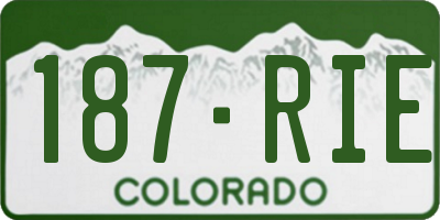CO license plate 187RIE