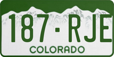 CO license plate 187RJE