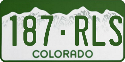 CO license plate 187RLS