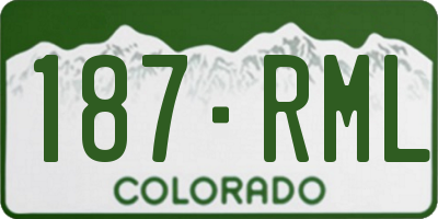 CO license plate 187RML