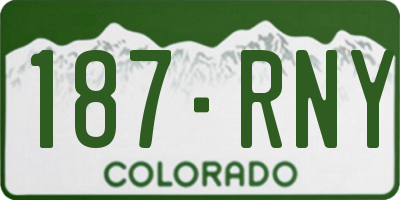CO license plate 187RNY