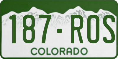 CO license plate 187ROS