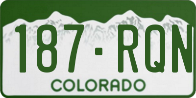 CO license plate 187RQN