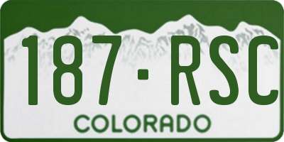 CO license plate 187RSC