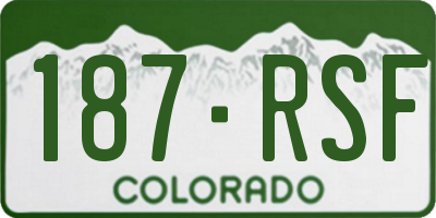 CO license plate 187RSF