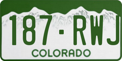 CO license plate 187RWJ