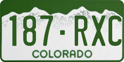 CO license plate 187RXC