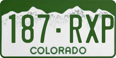 CO license plate 187RXP