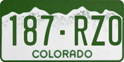 CO license plate 187RZO