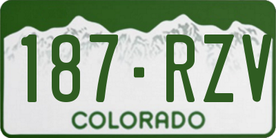 CO license plate 187RZV