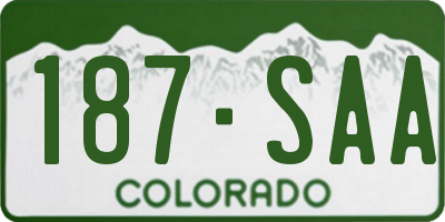 CO license plate 187SAA