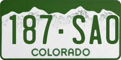 CO license plate 187SAO