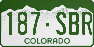 CO license plate 187SBR