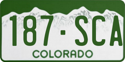 CO license plate 187SCA
